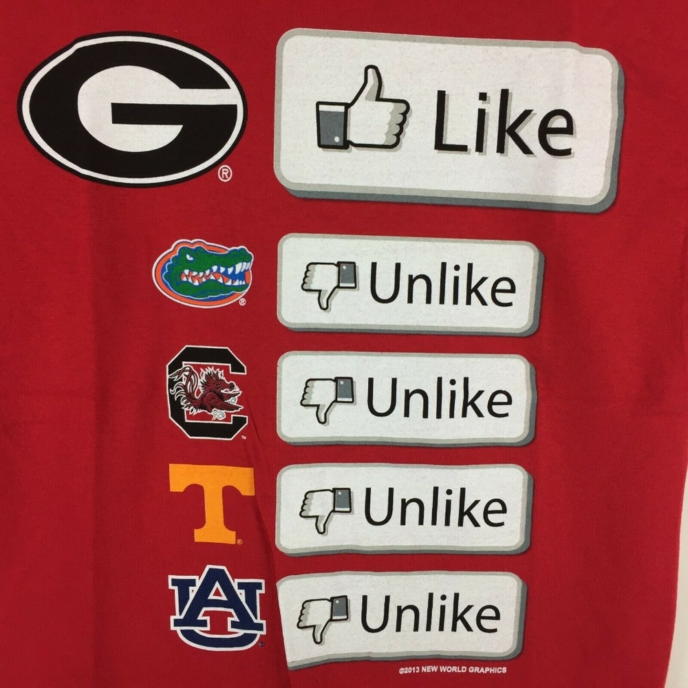 Georgia Bulldogs T-Shirt Facebook Thumbs Up Down